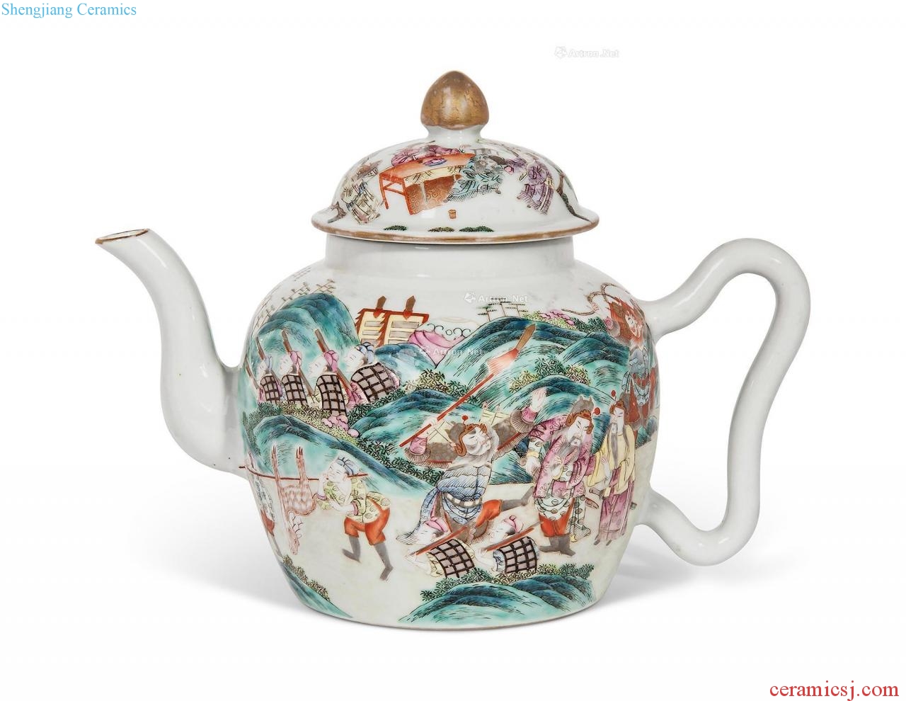 Stories of clear light pastel figure teapot