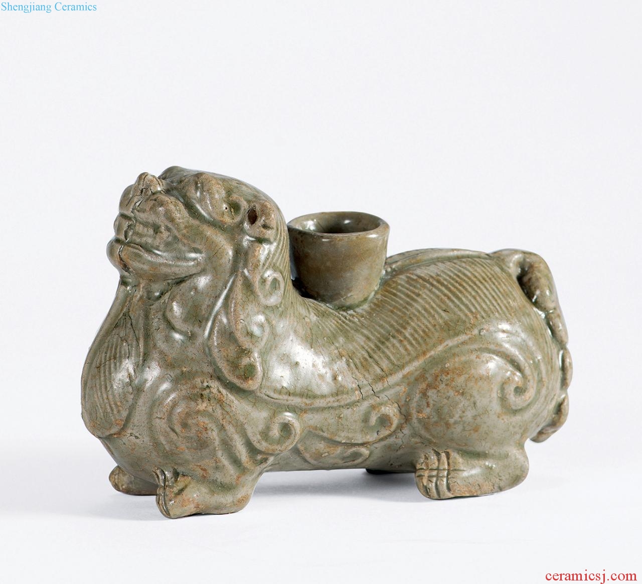 Jin (265-420), the kiln green glaze benevolent shape gear