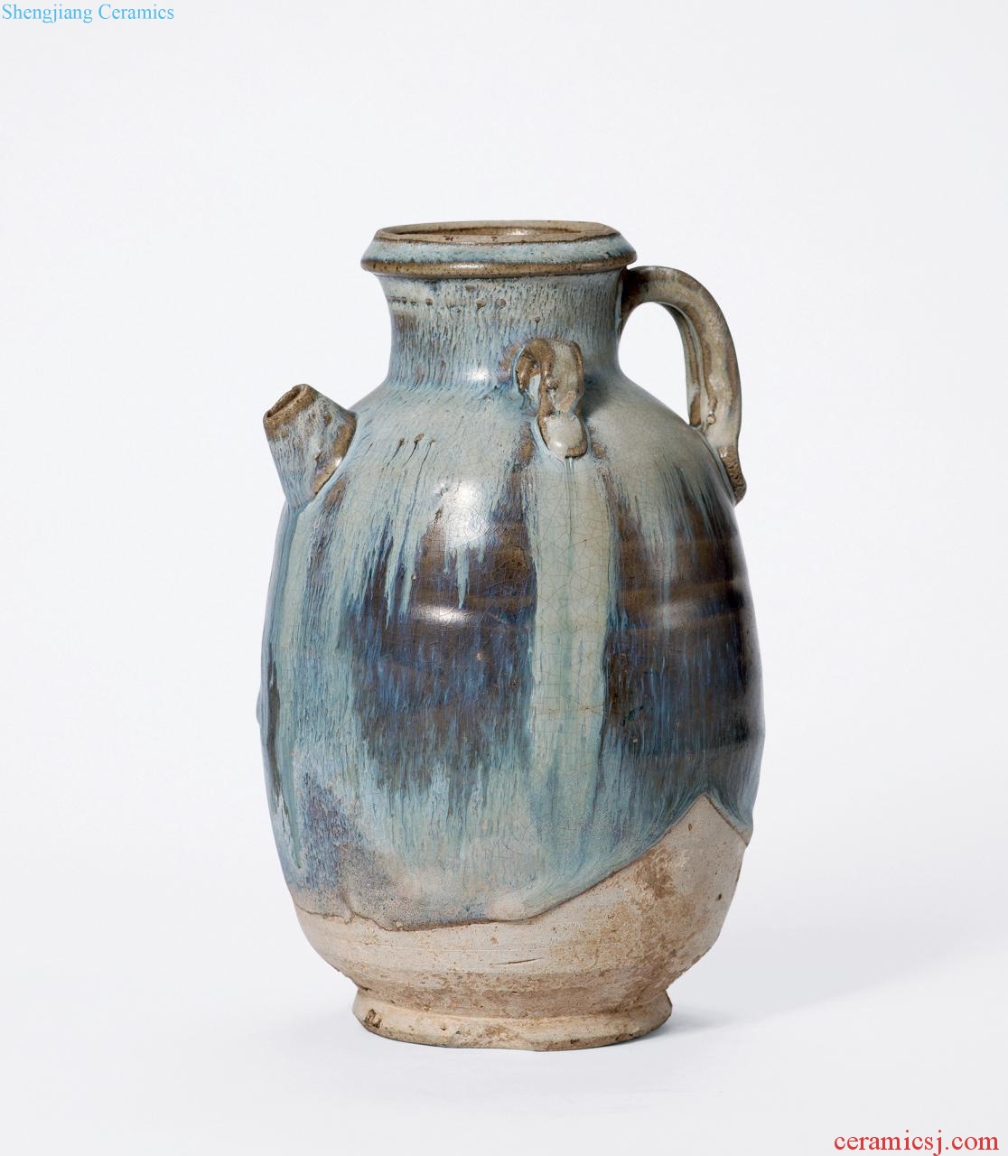 Tang (618-907) LuShan kiln flower glaze double injection pot