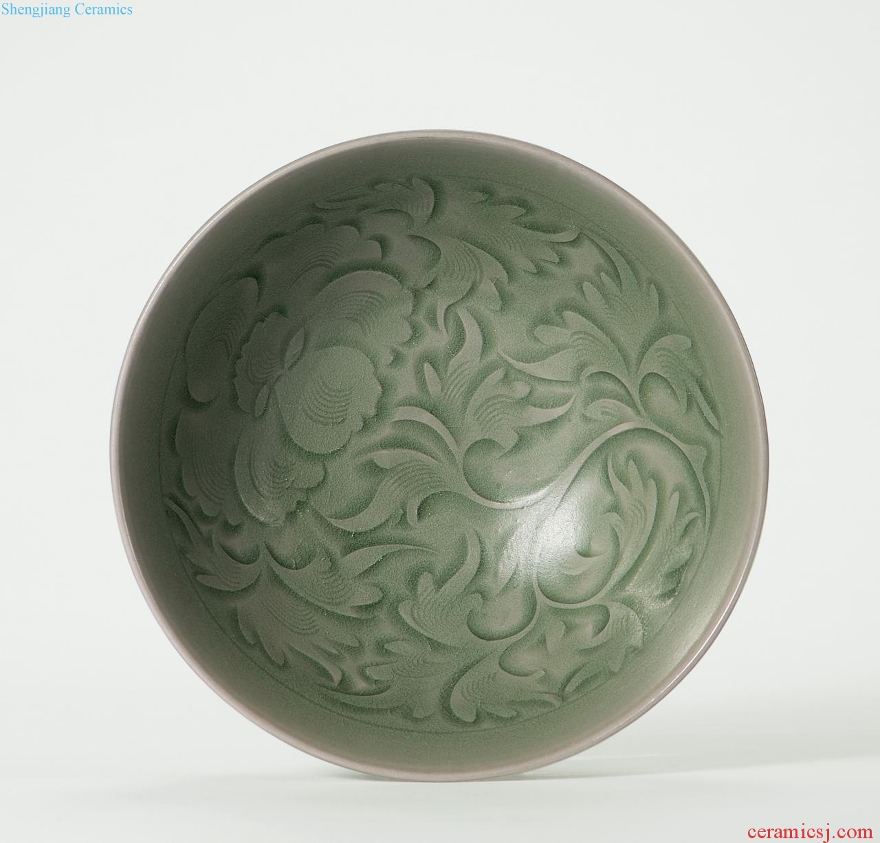 Northern song dynasty Yao state kiln carved flowers green-splashed bowls