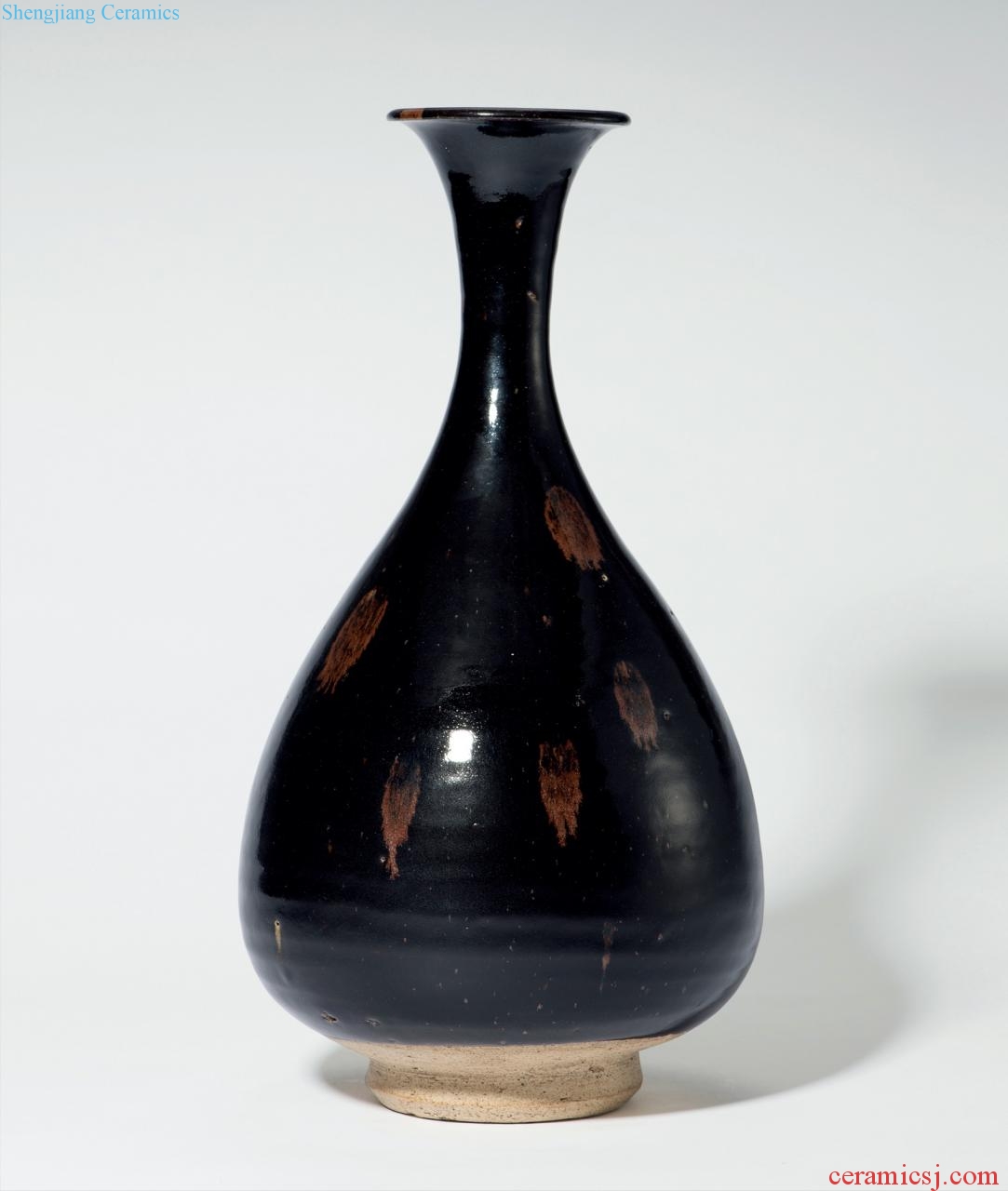 yuan Magnetic state kiln black glaze okho spring bottle