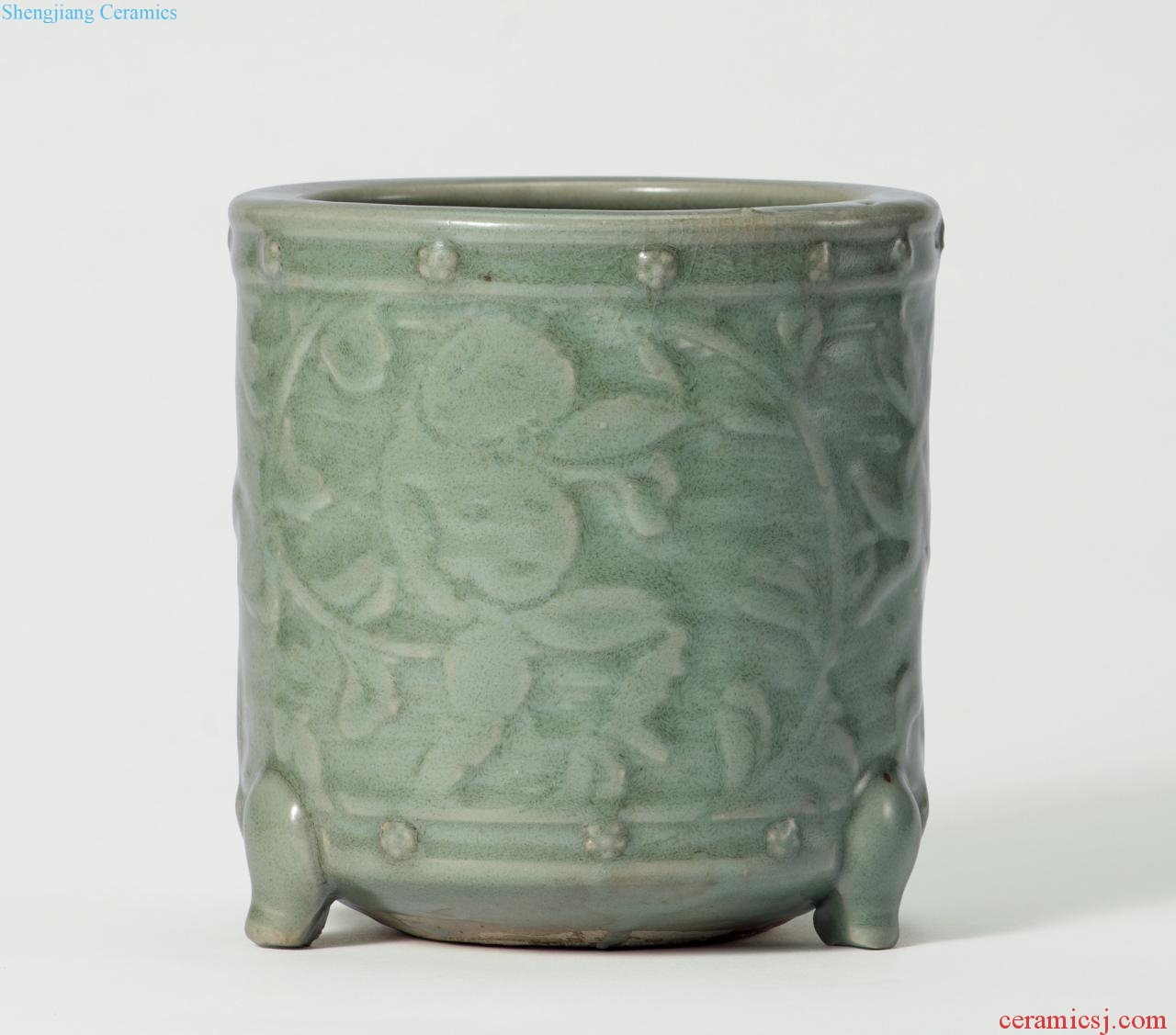 Ming Longquan celadon glaze the lad brush pot