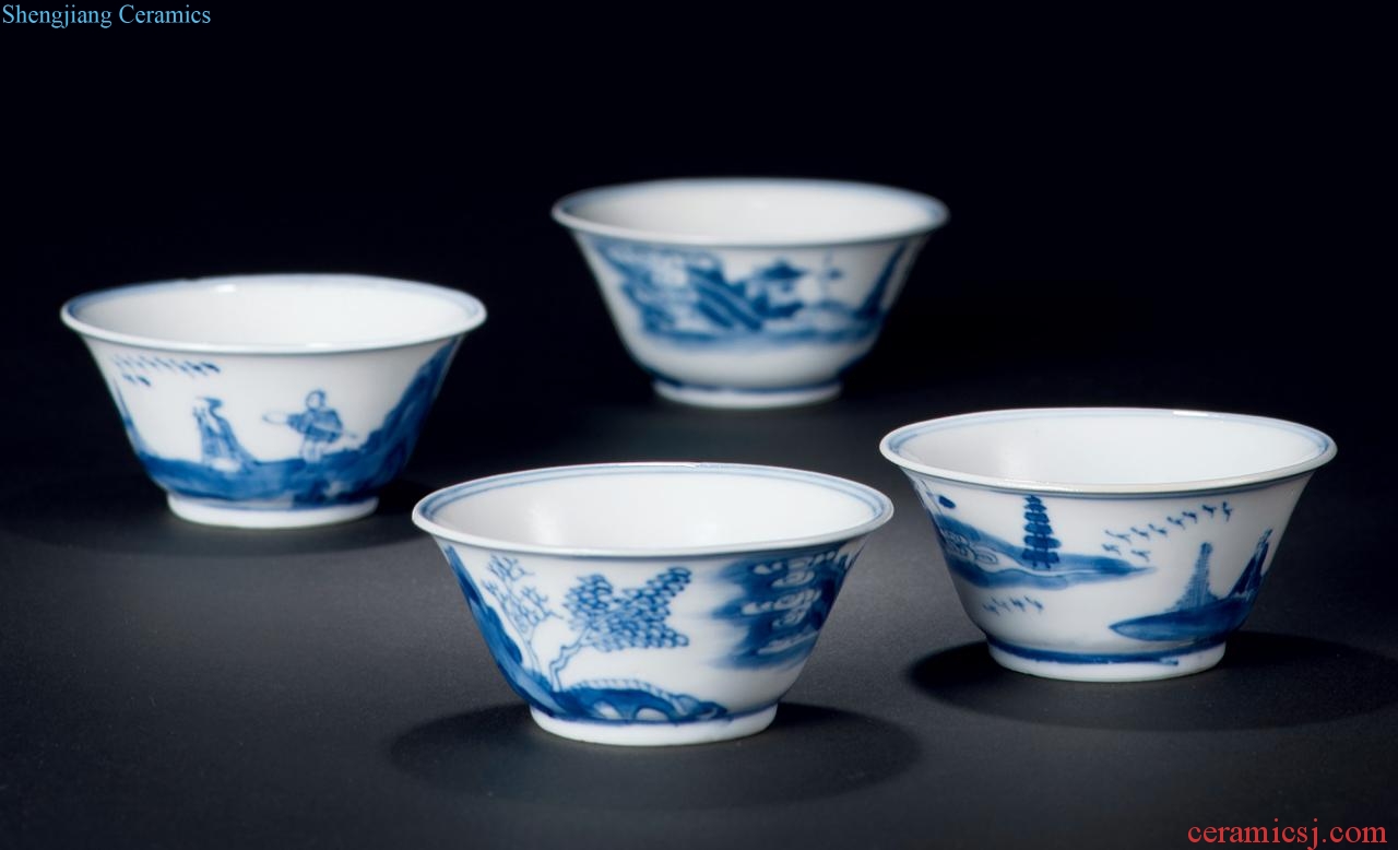 The qing emperor kangxi porcelain Gao Shitu cup (a set of four)