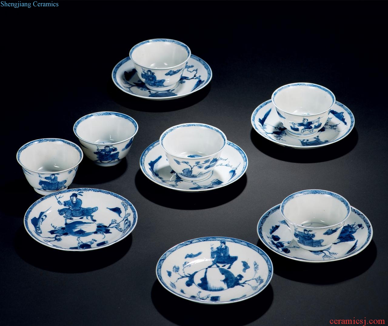 The qing emperor kangxi porcelain highest figure even Joe cups (a group of six sets)