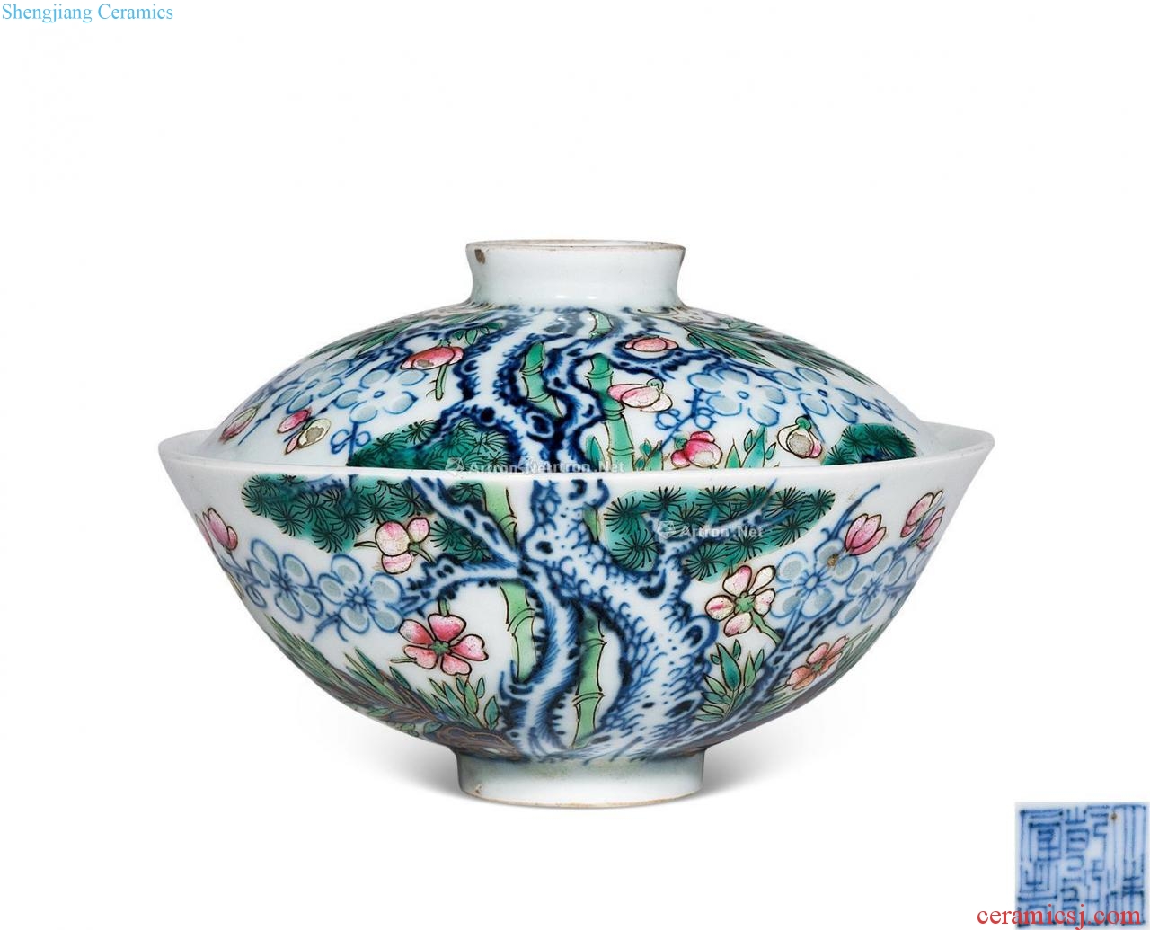 Qing qianlong Blue and white enamel and exquisite tureen