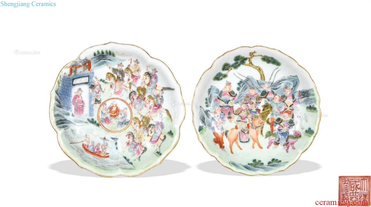 Qing xianfeng pastel characters grain disc (a)