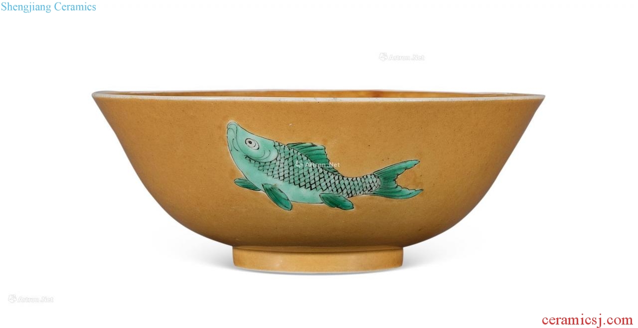 The qing emperor kangxi Yellow and colorful fish bowl