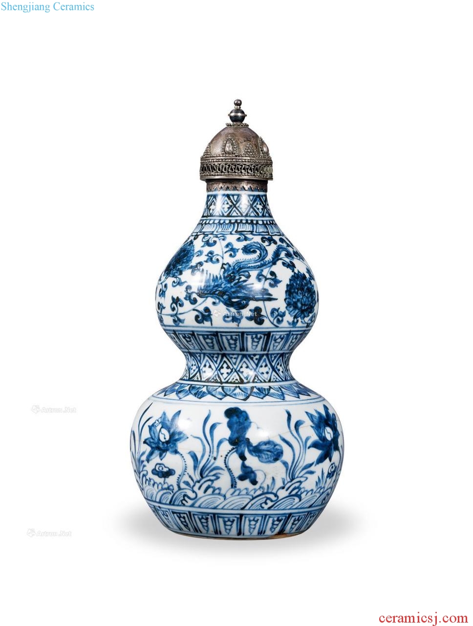 Ming dynasty Blue and white grain gourd bottle