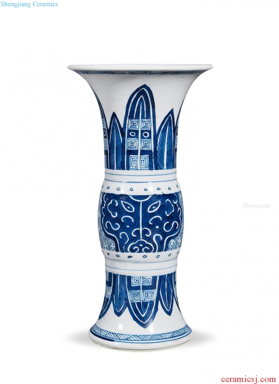 The qing emperor kangxi Blue and white vase with those pattern