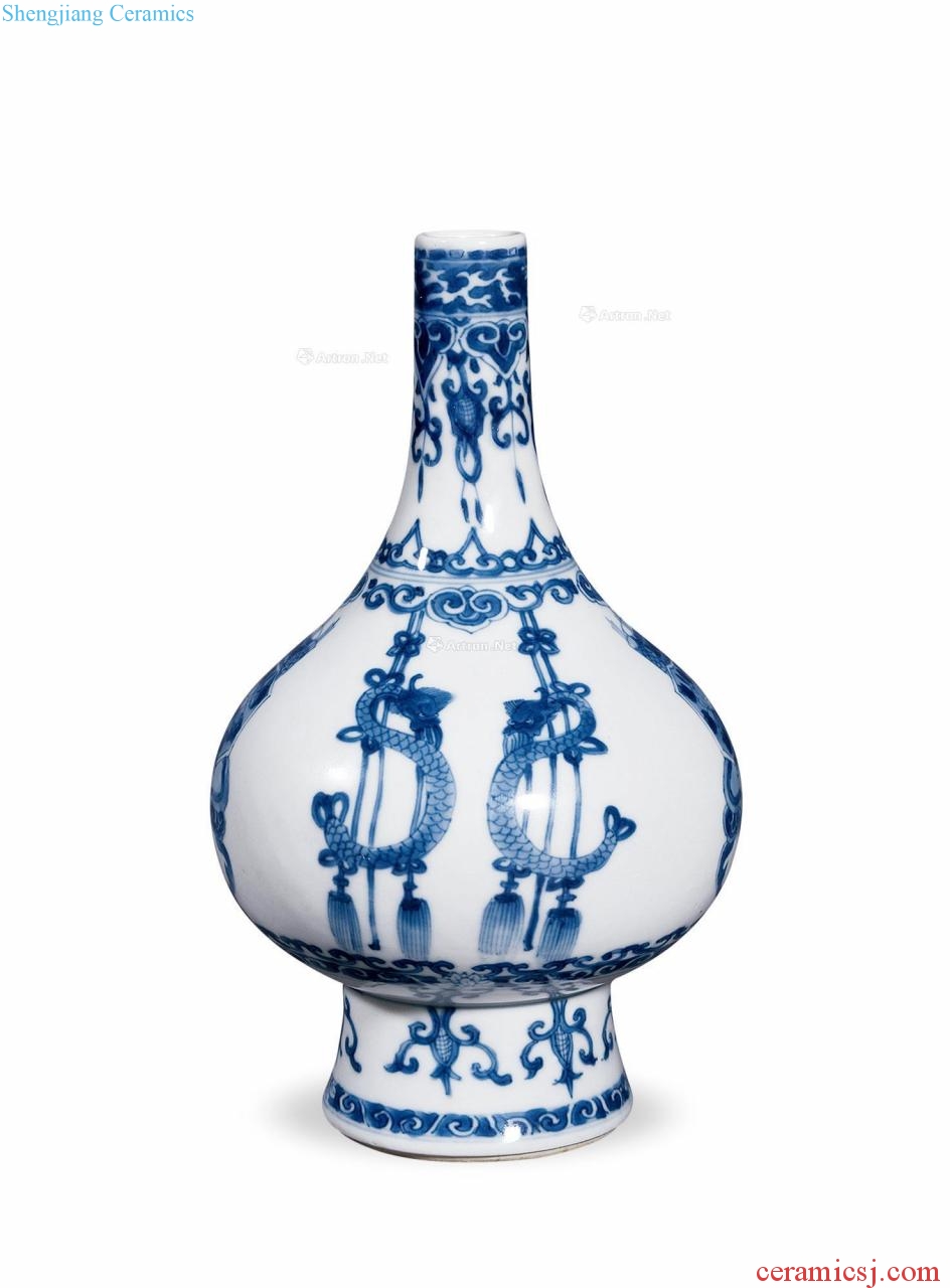 The qing emperor kangxi Blue and white antique grain bottle