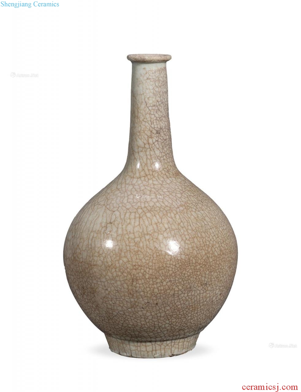 Ming or earlier Imitation of elder brother glaze straight mouth bottle