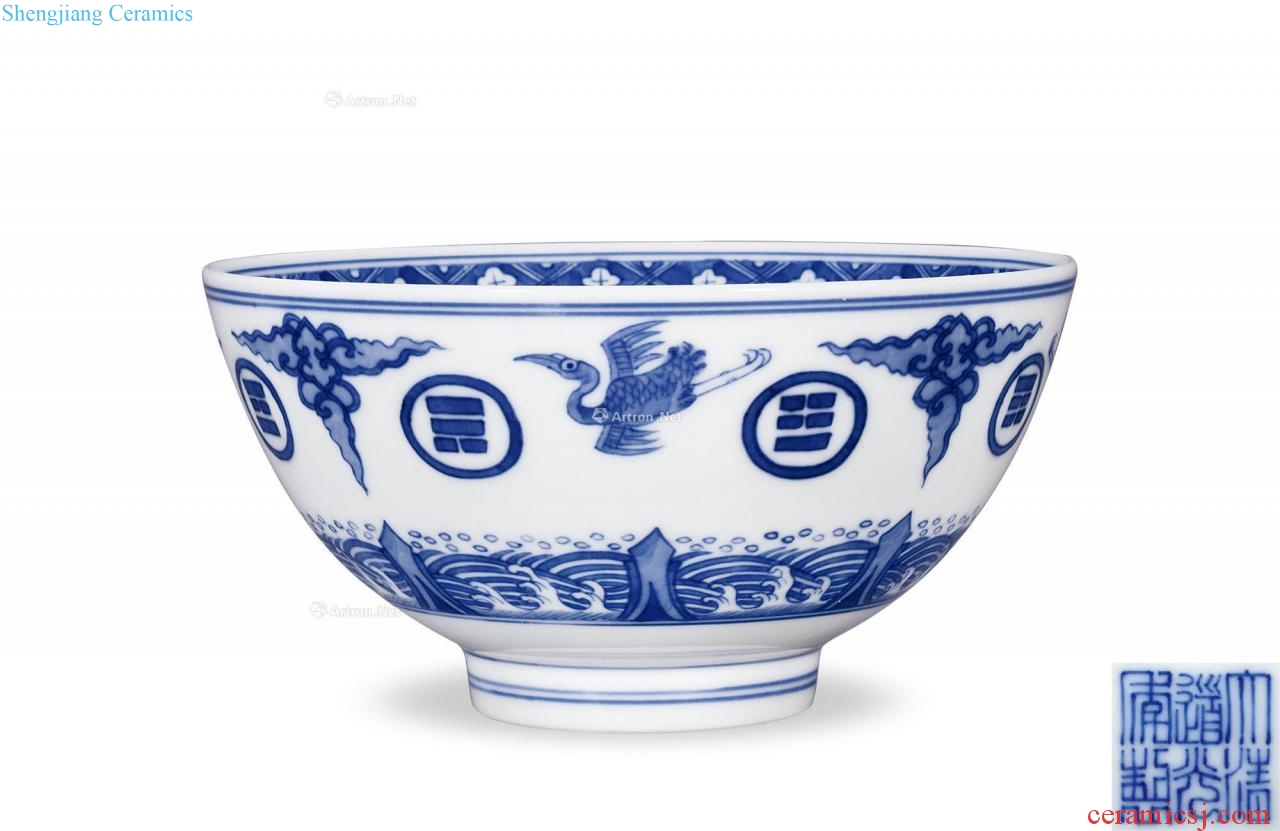 Qing daoguang Blue and white gossip James t. c. na was published green-splashed bowls