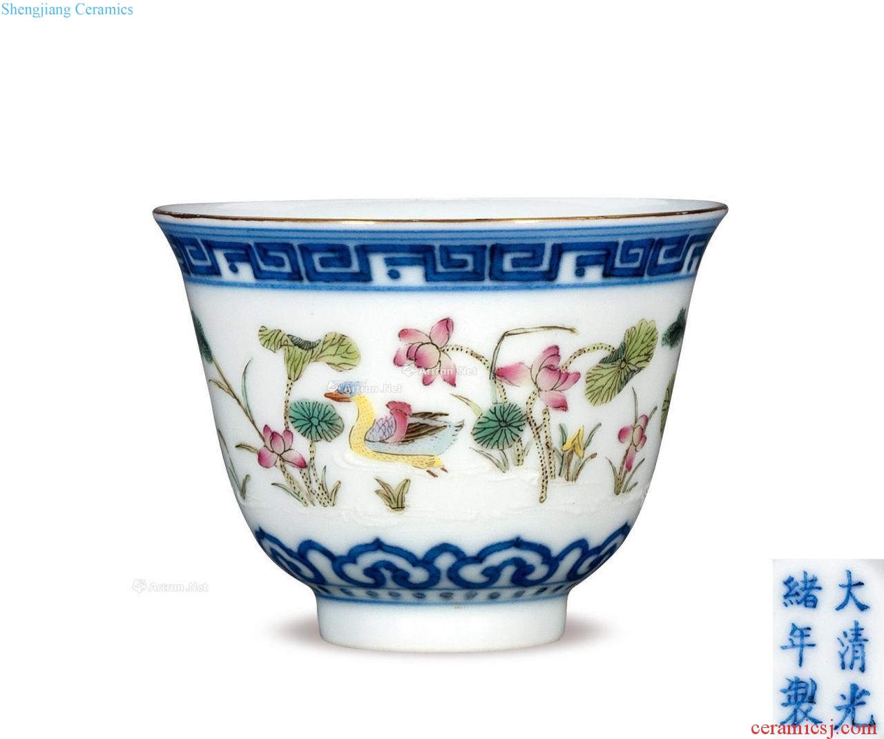 Pastel reign of qing emperor guangxu small cup