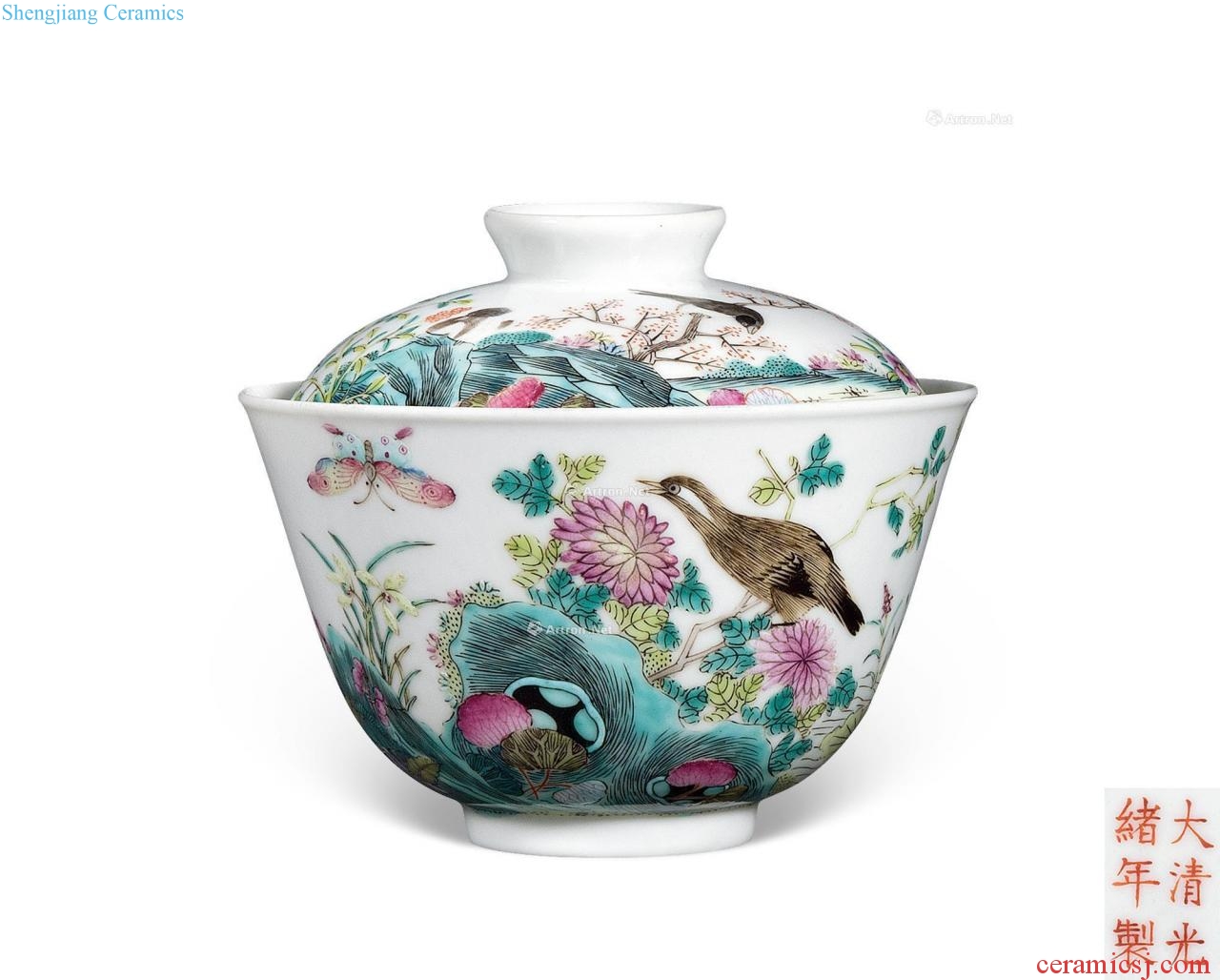 Black powder enamel tureen