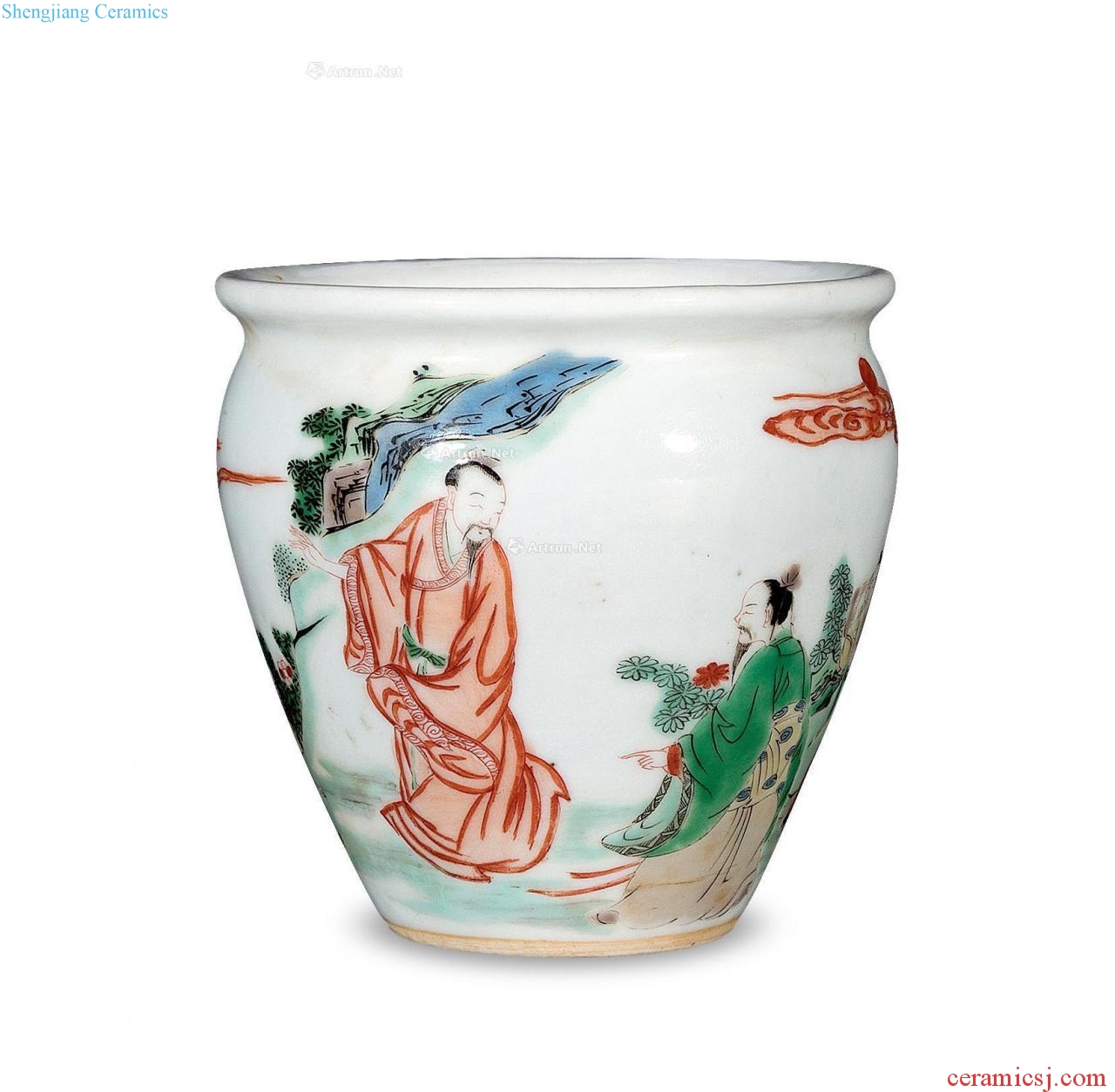Qing guangxu Grain small cylinder colorful characters