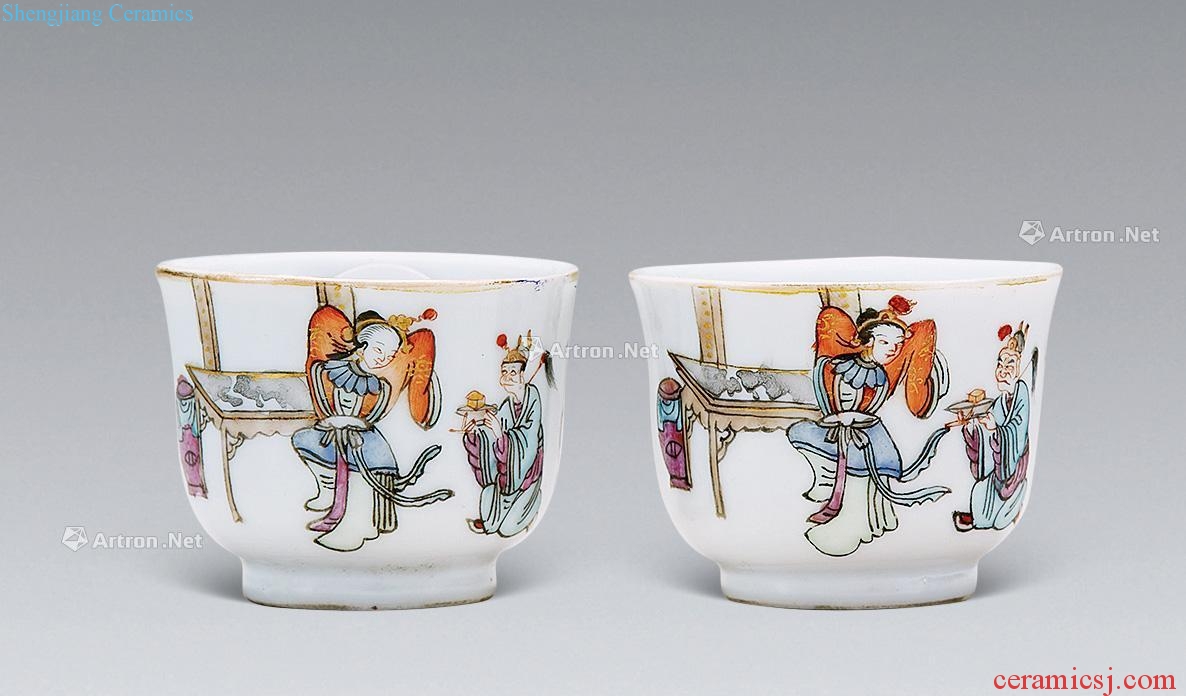 Xianfeng pastel character poems cup (a)