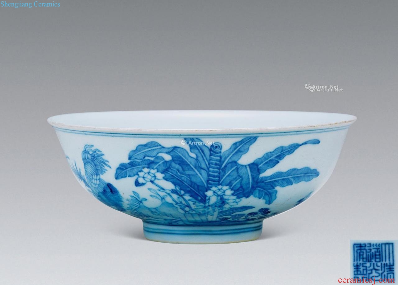 light Blue and white fine figure bowl