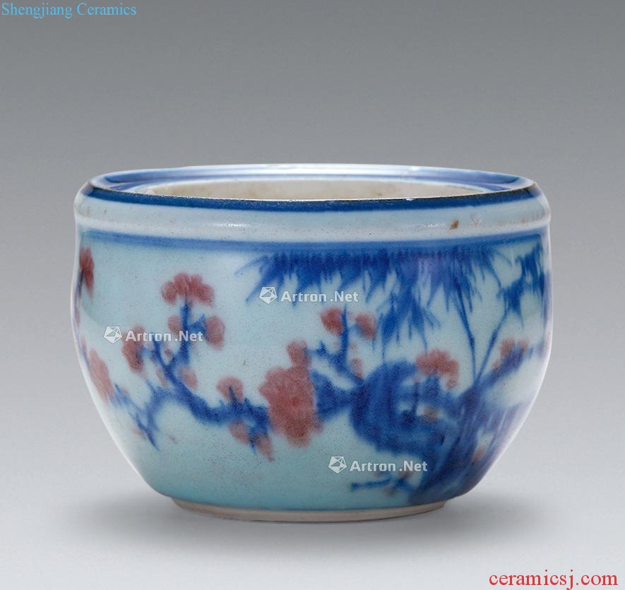 Qianlong blue-and-white youligong poetry tea run over