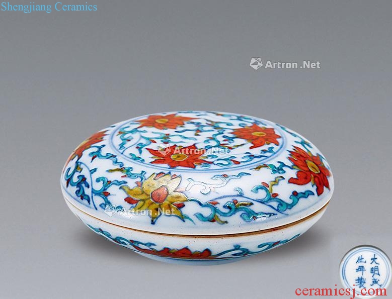Kangxi porcelain dou colors branch lines rouge box