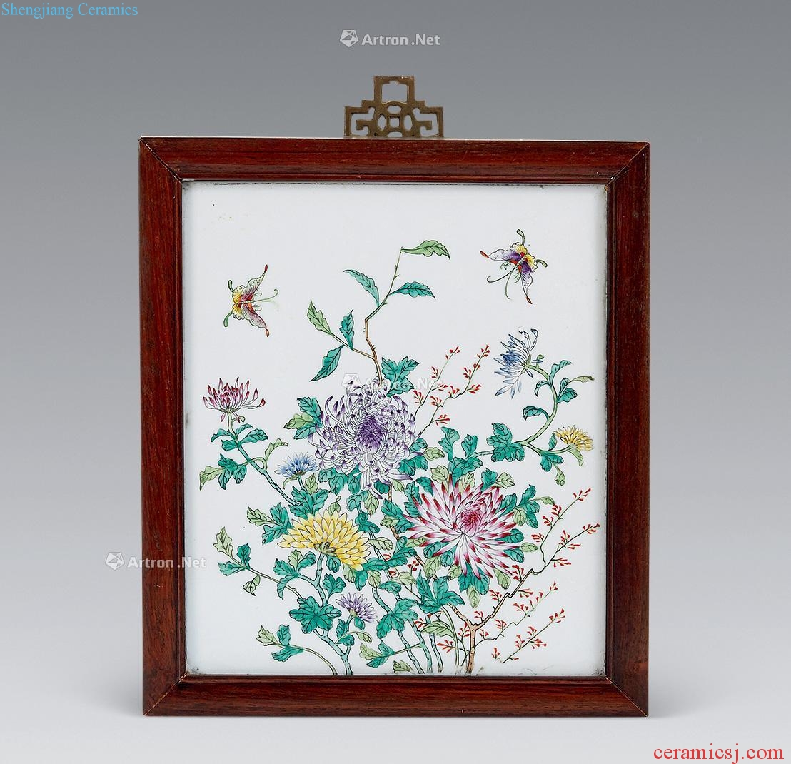 Pastel flowers lines in the qing dynasty porcelain plate wall hanging