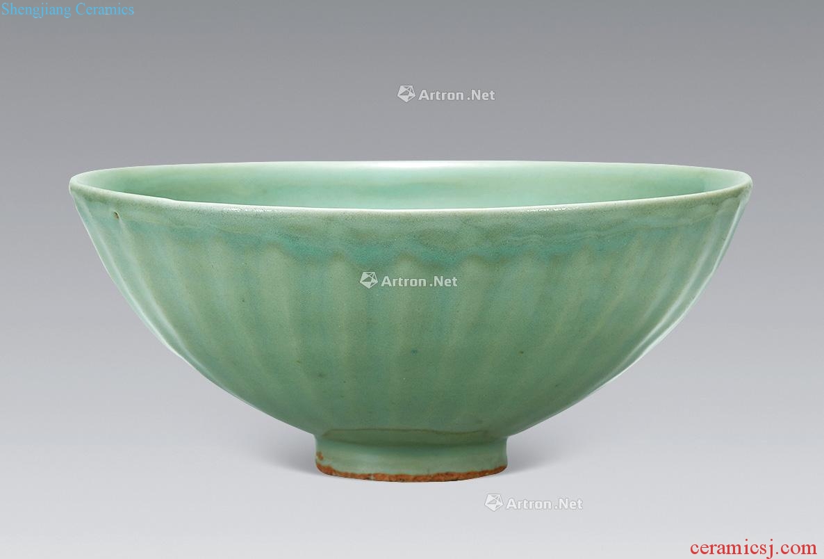 Ming or earlier Longquan celadon chrysanthemum petals grain big bowl