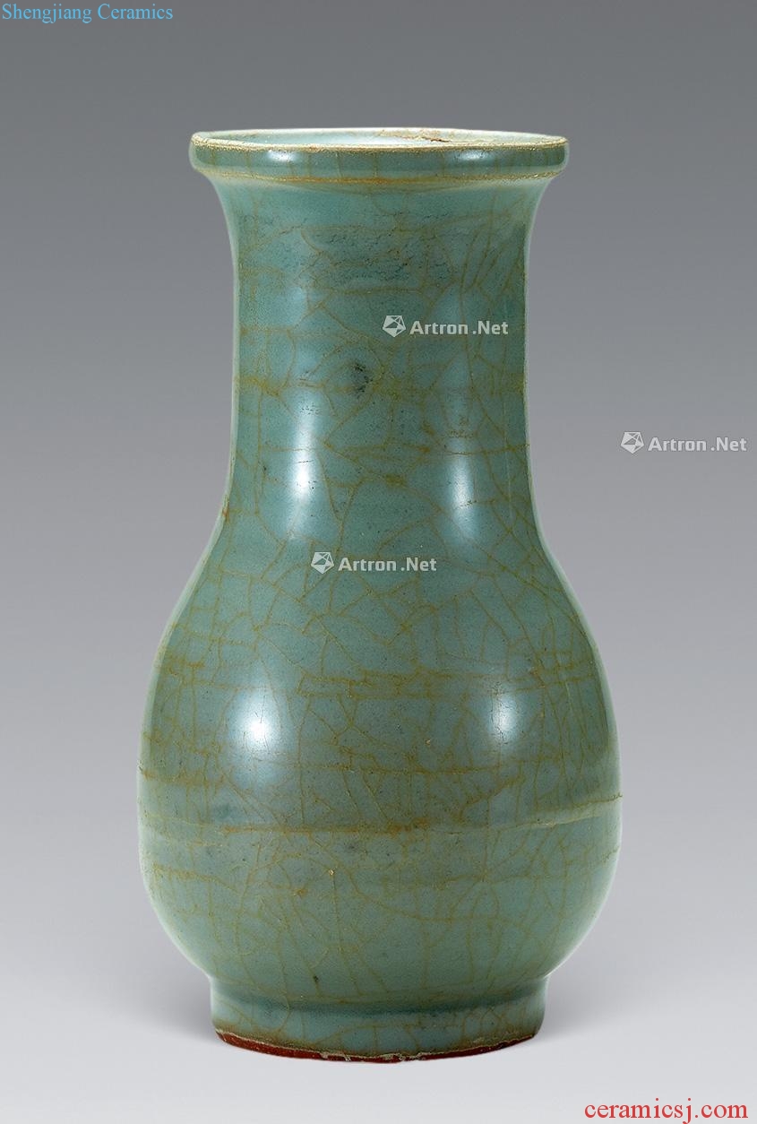 Ming or earlier Longquan celadon net bottle