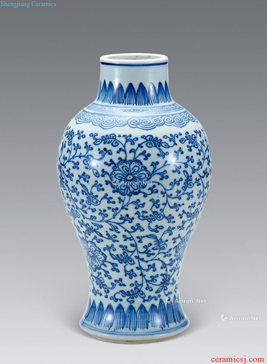 Qianlong blue-and-white branch grain mei bottle
