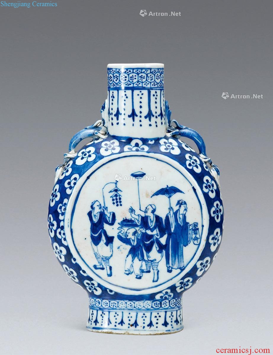 guangxu Blue and white characters on a bottle