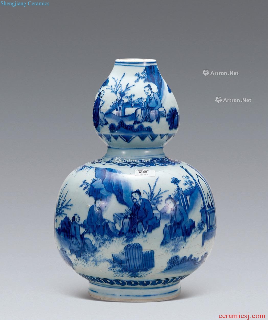 chongzhen Blue and white gourd bottle