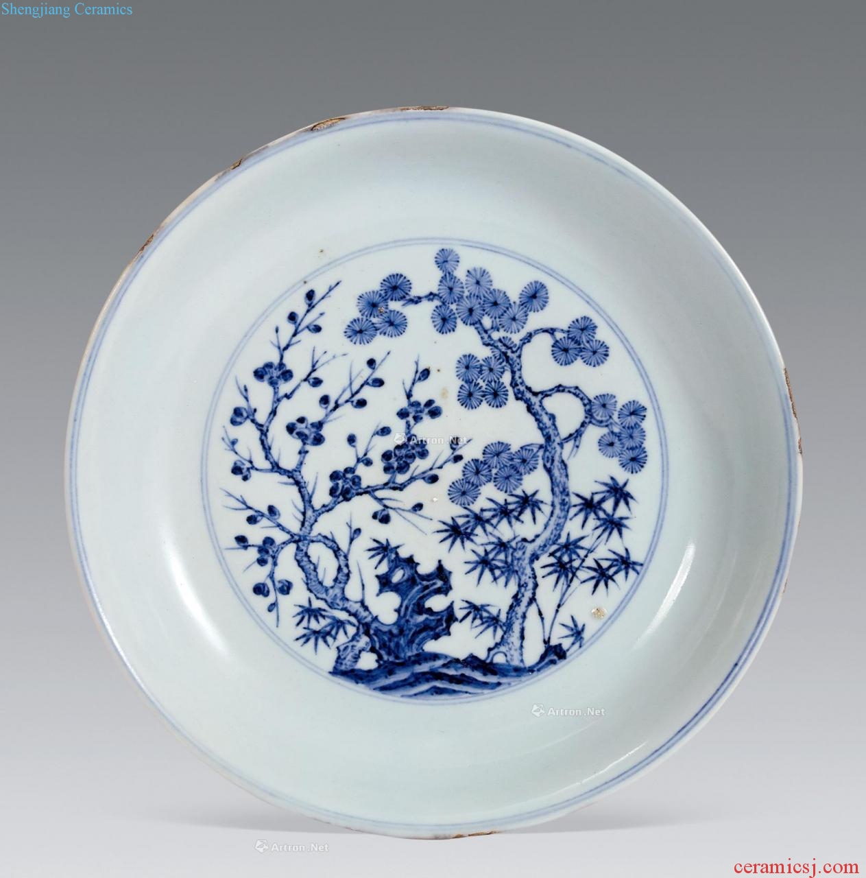 In the Ming dynasty Blue and white, poetic figure