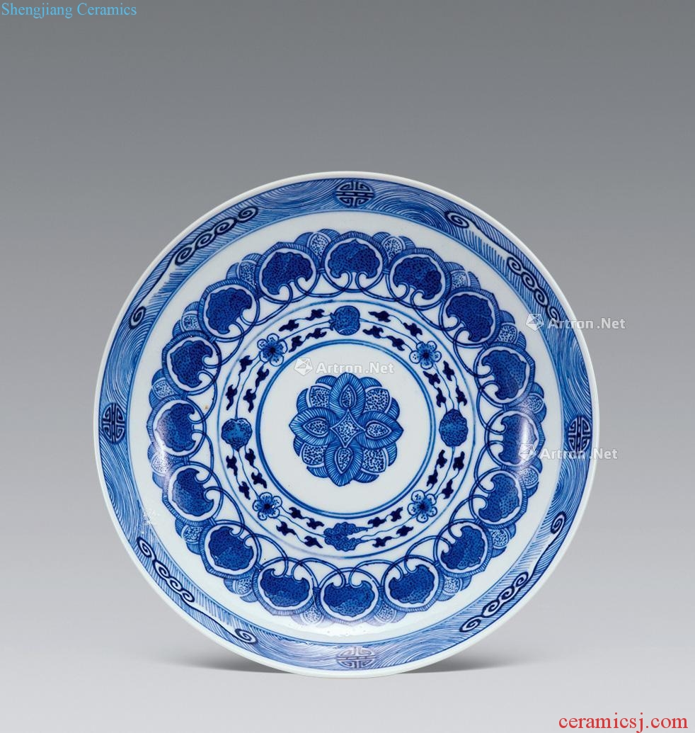 In the qing dynasty Blue and white brahman tray