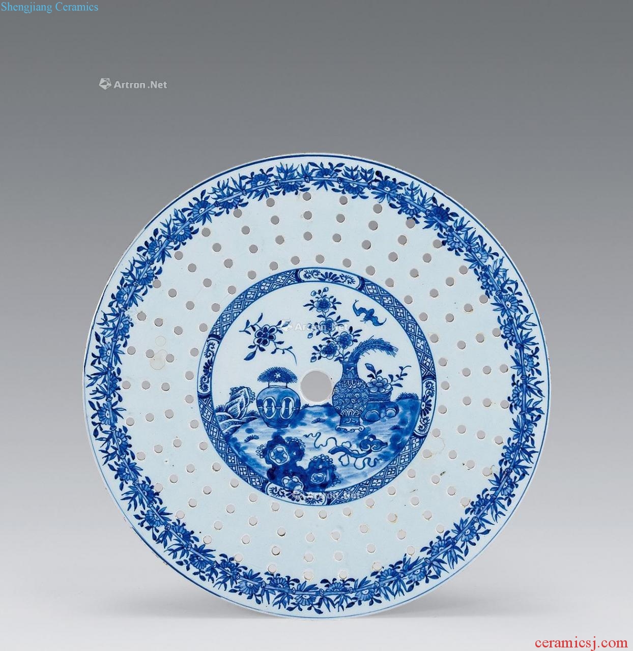 Blue and white antique qianlong grain tea tray
