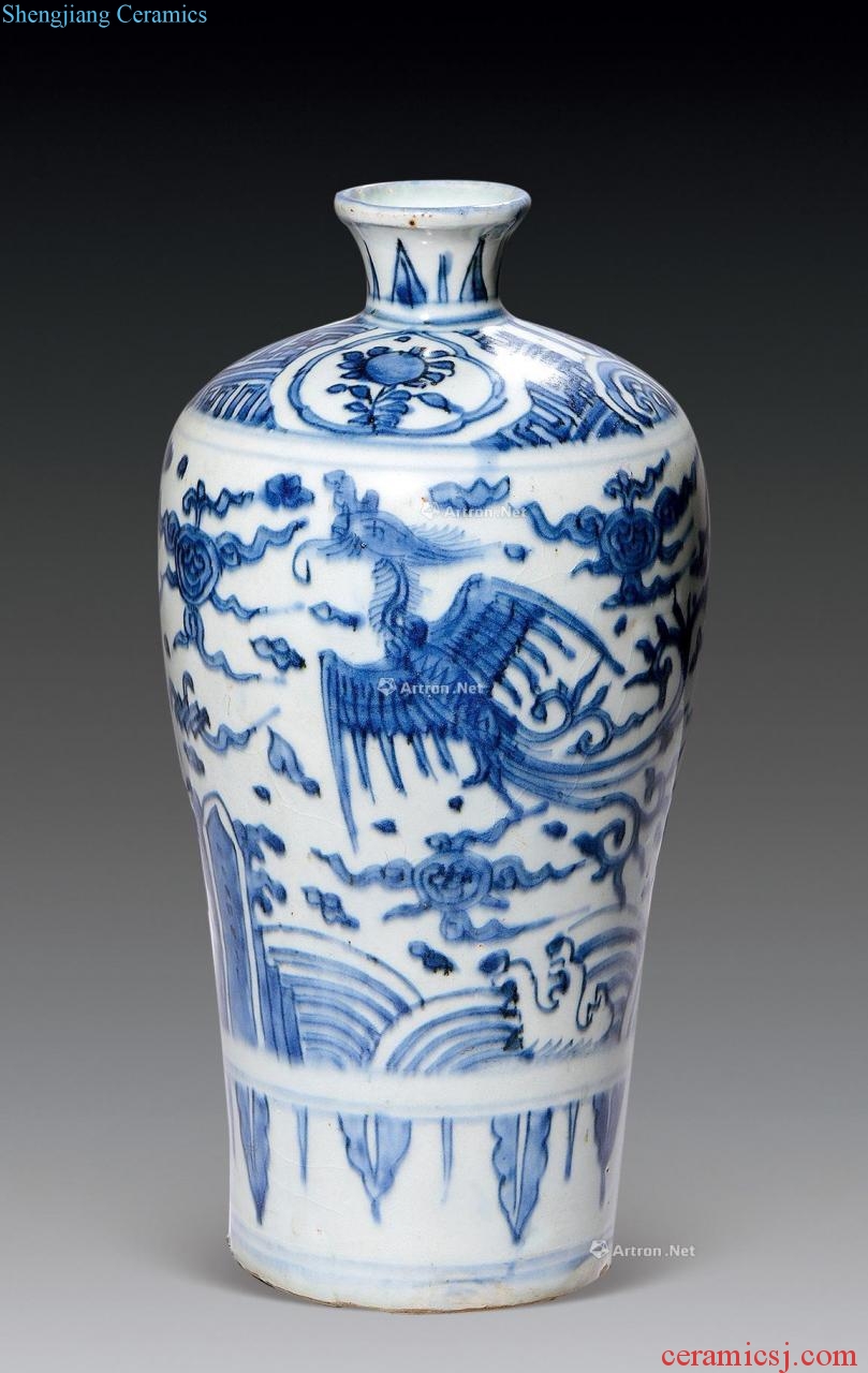 Ming Blue and white YunFeng grain mei bottle