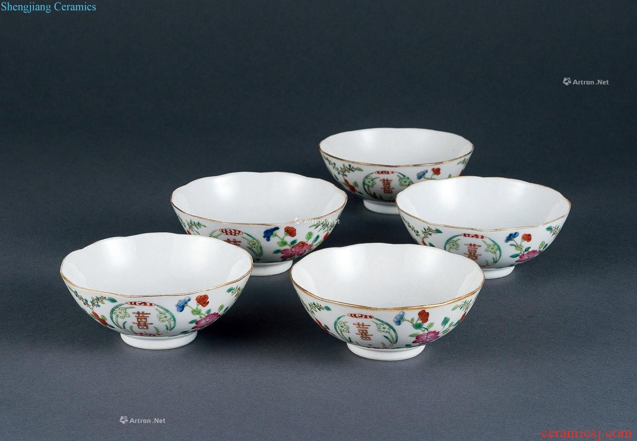 qing Light pastel pattern plum flower bowl (5)