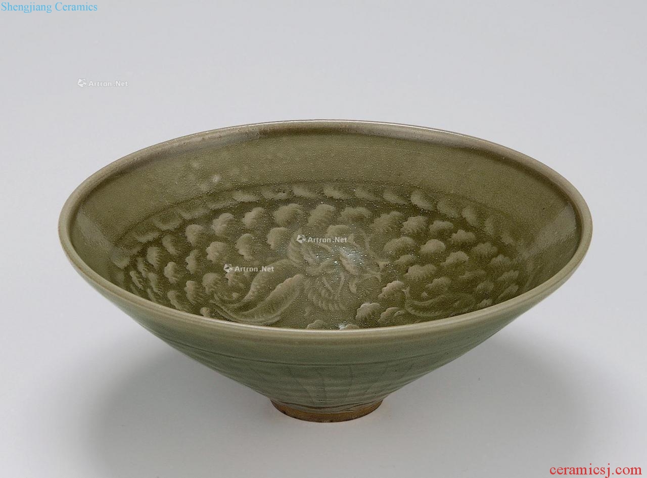 Song yao state kiln carved sea fish bowl