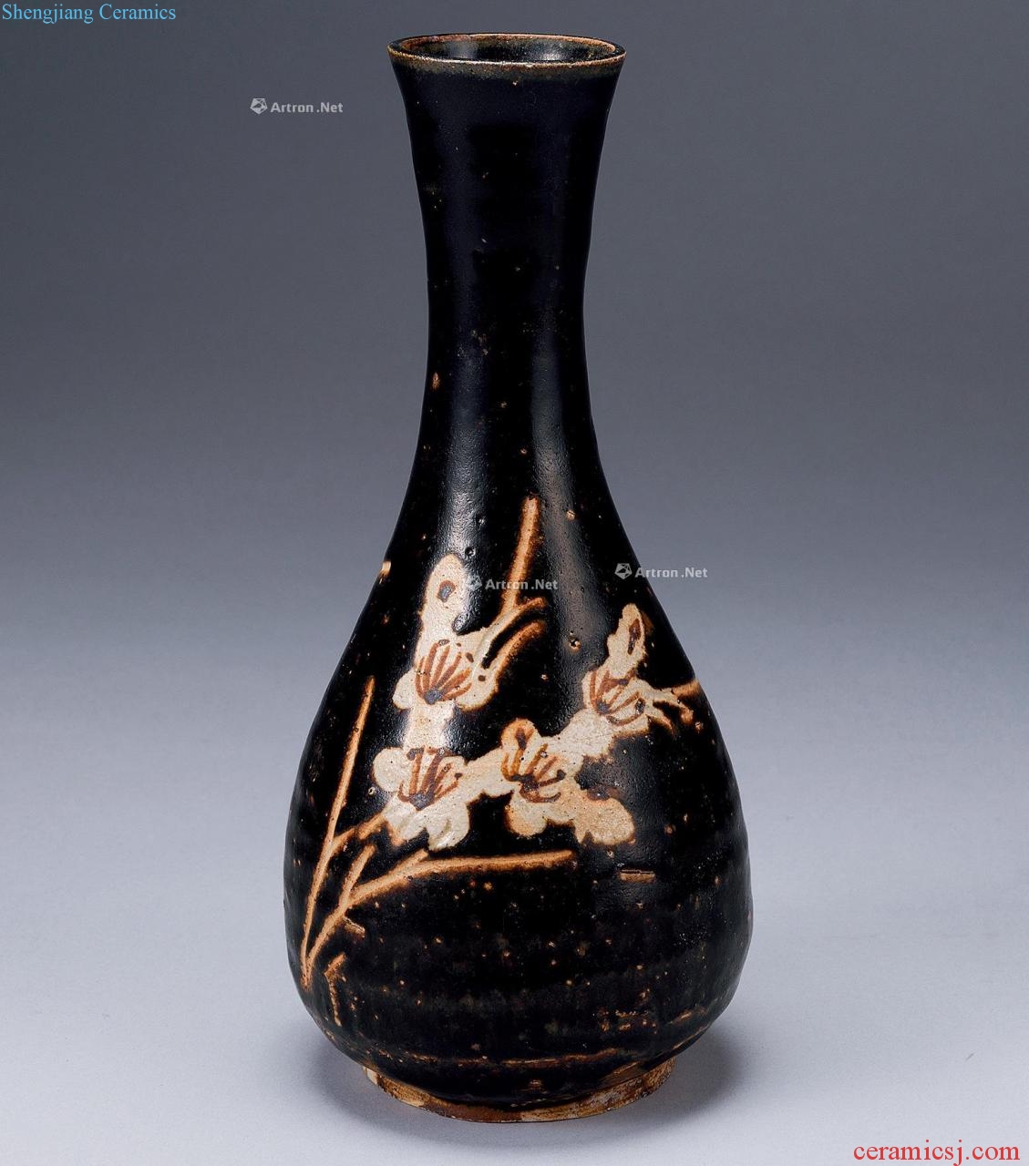 The song dynasty Jizhou kiln black glaze plum gall bladder