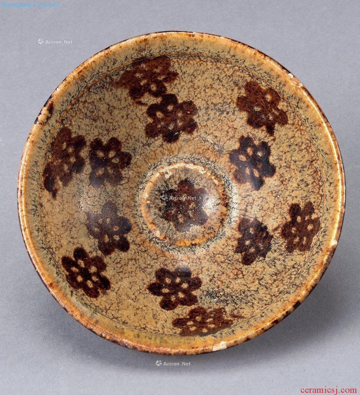Jizhou kiln decals temmoku bowl