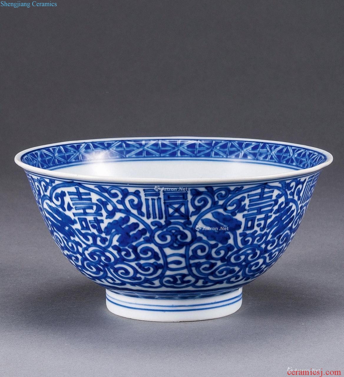 Qing dynasty Blue and white bowl live lines