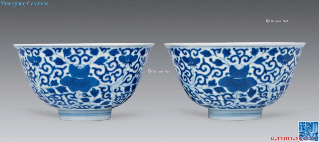 Qing daoguang Blue and white flower grain bowl (a)