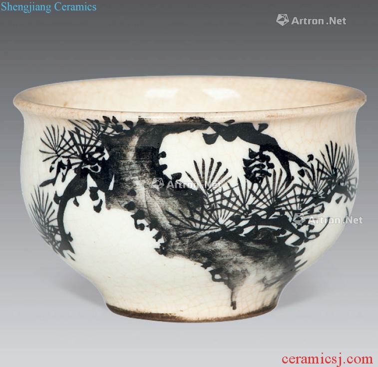 The qing emperor kangxi Jiang embryo glaze color ink loose grain under the cup