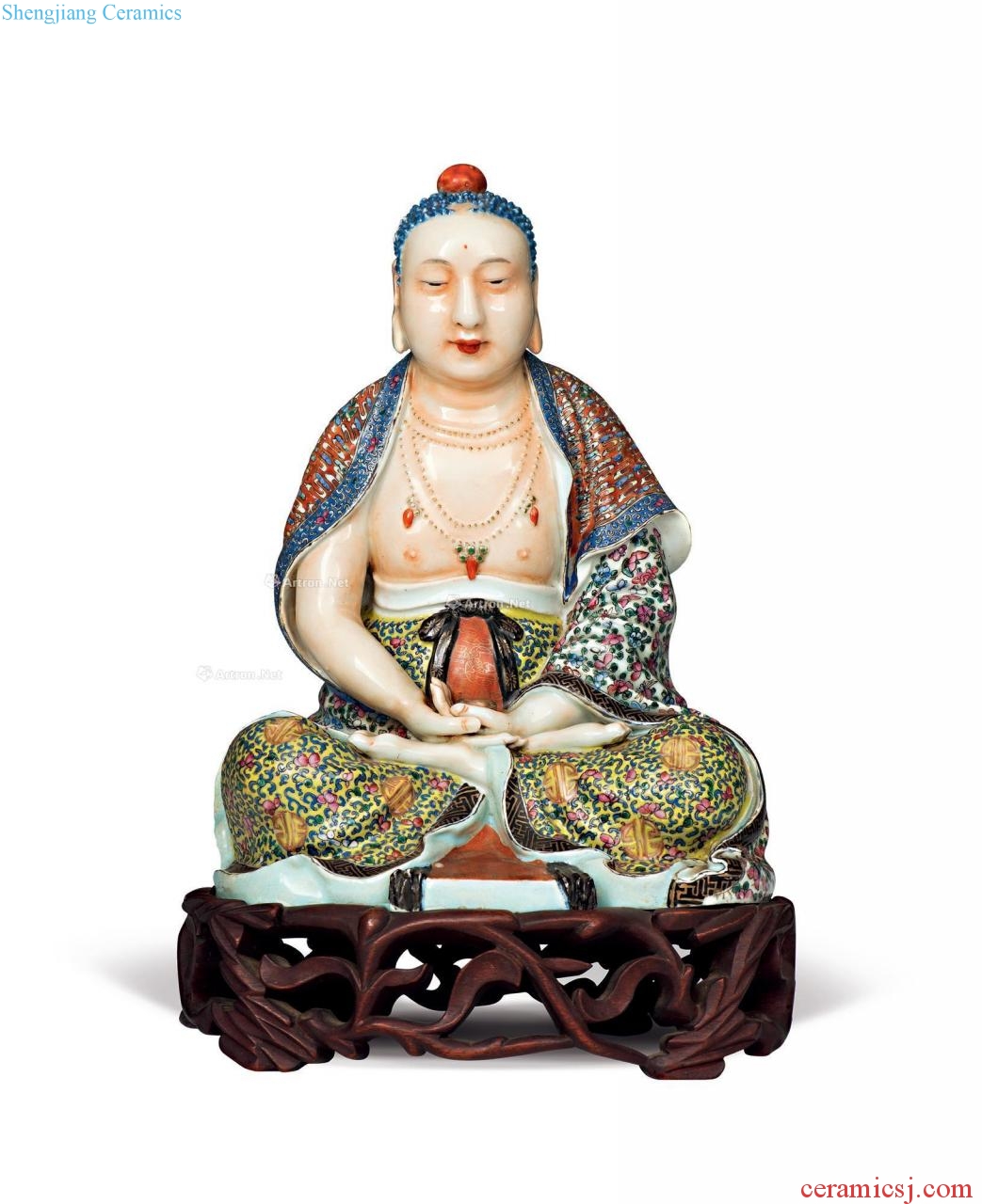 Clear pastel shakyamuni Buddha even wood