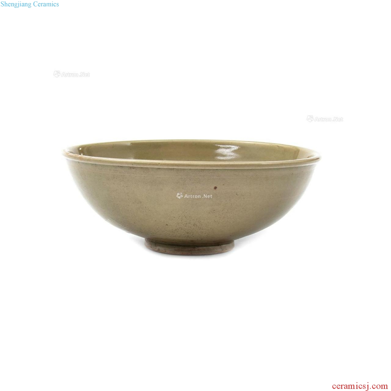 The kiln green glaze hand-cut bowl