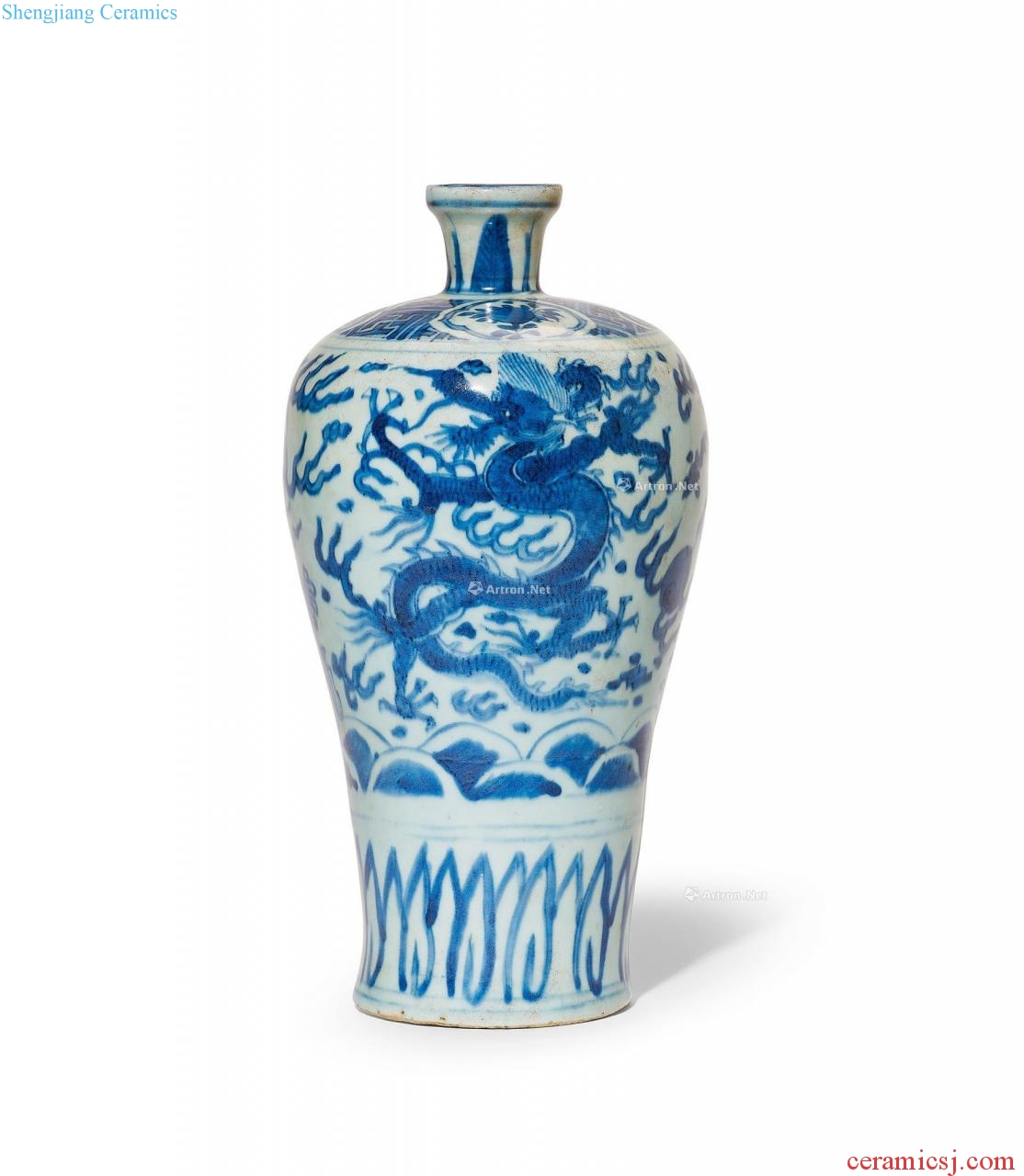 Ming wanli Blue sea dragon bottle