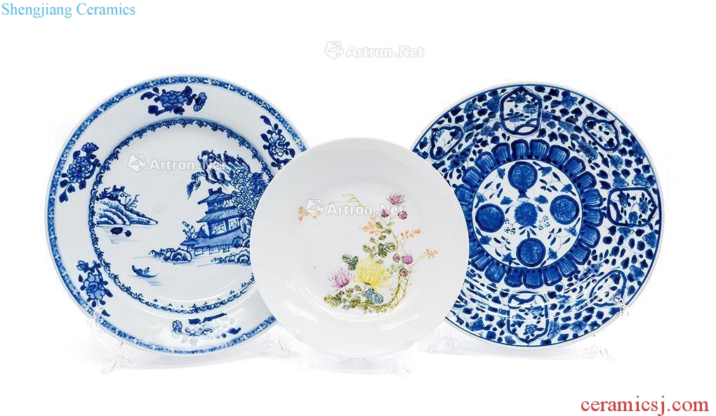 Qing porcelain, enamel plate (three)