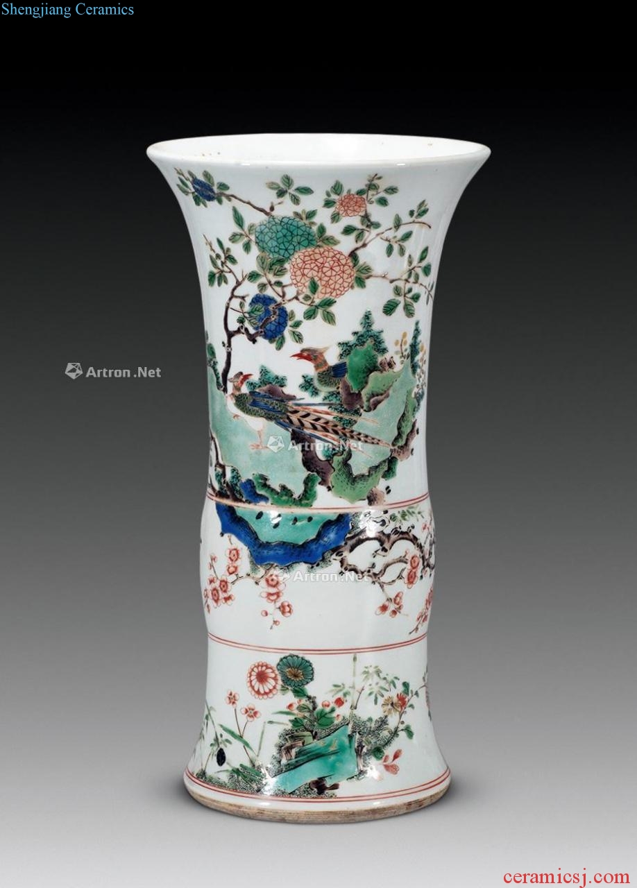 The qing emperor kangxi colorful supplemented vase with flowers