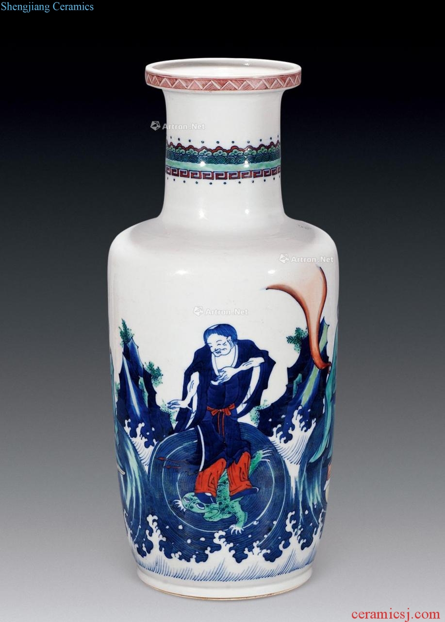 The qing emperor kangxi porcelain bottle and wooden stick