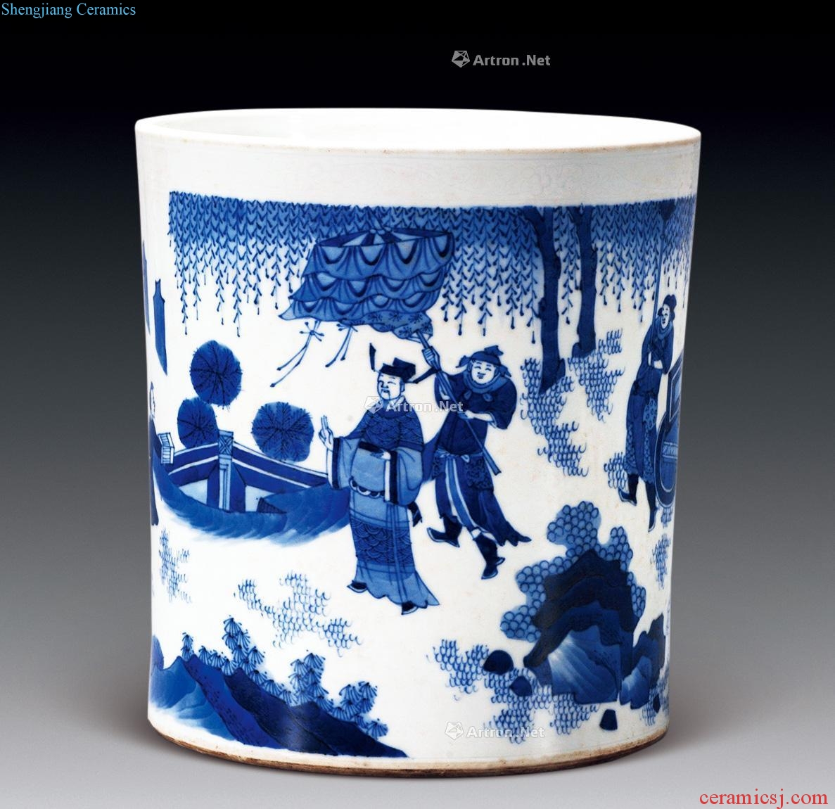 Ming chongzhen Stories of blue and white box