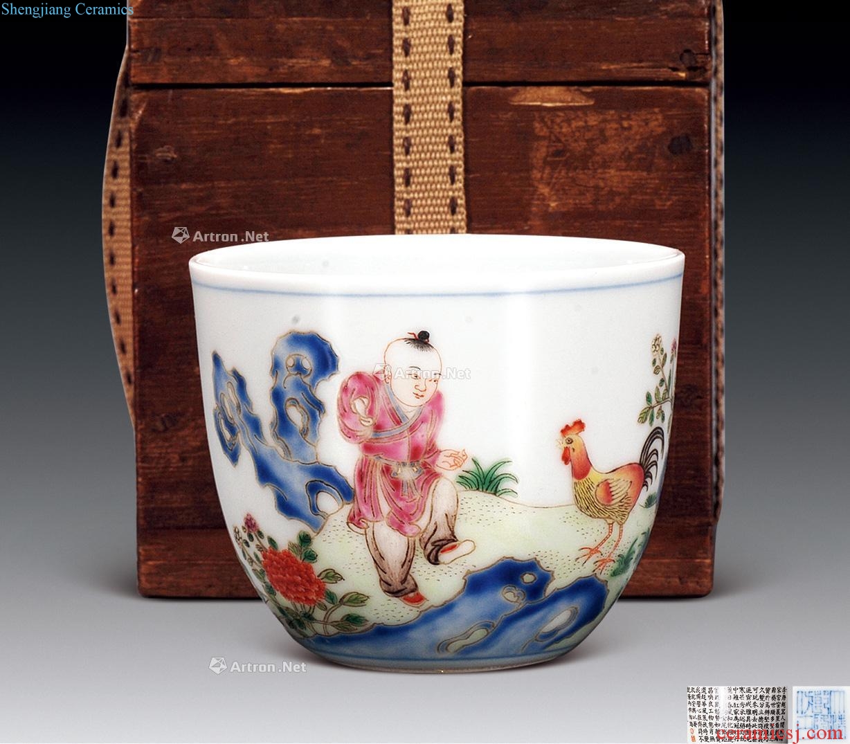 Qing qianlong colorful cylinder cup chicken