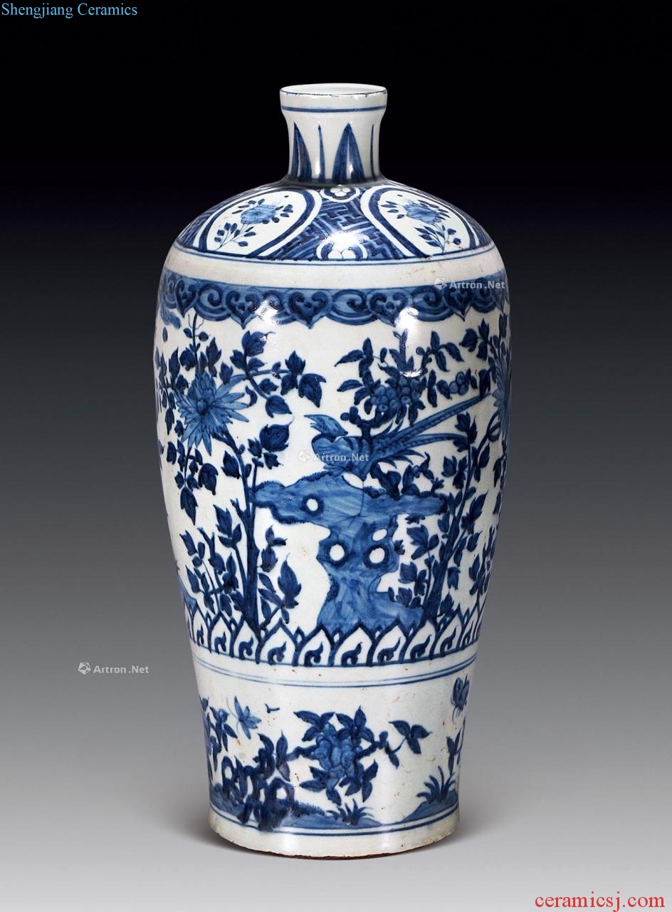 In the 17th century Blue and white icing on the cake mei bottles