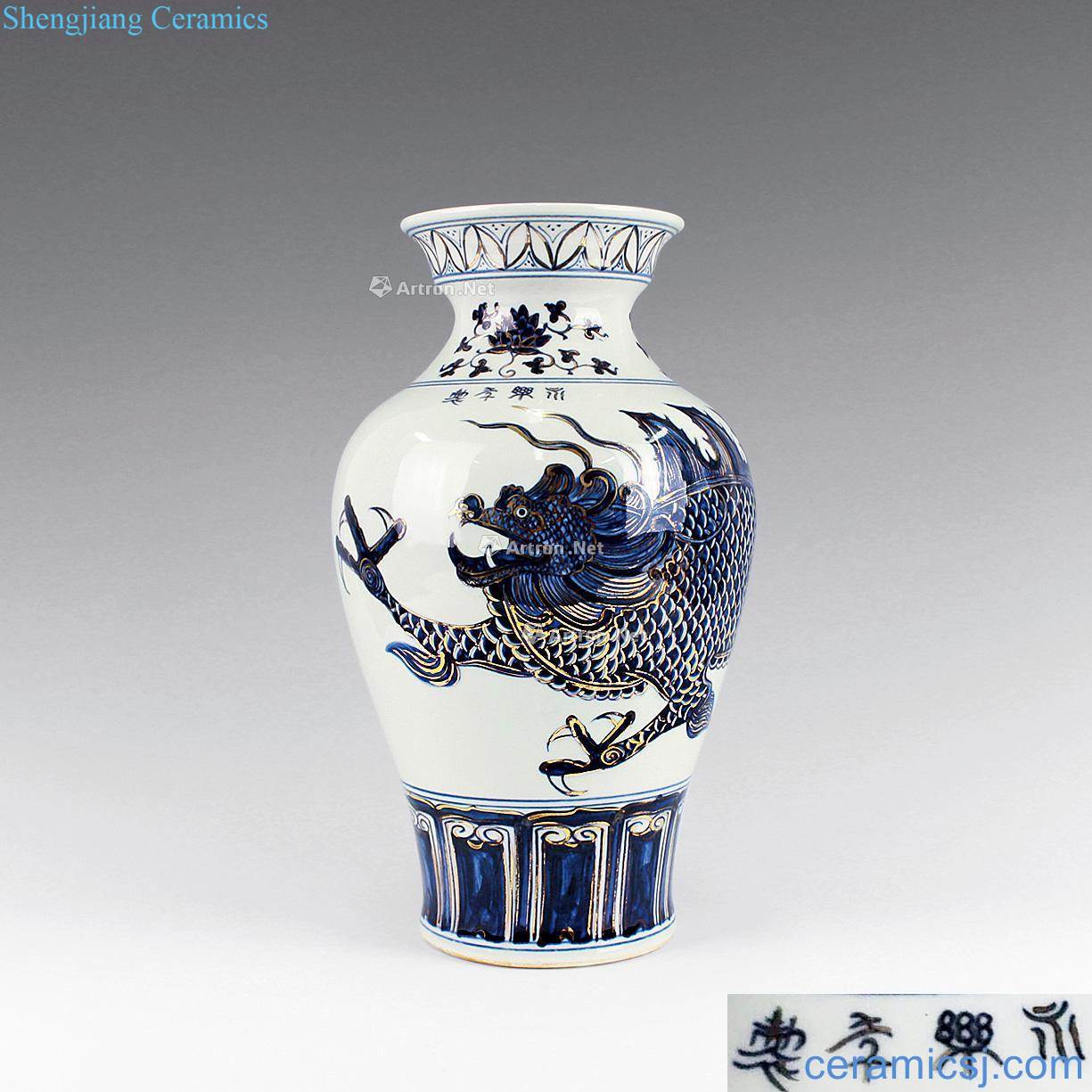 Ming Blue and white dragon jars